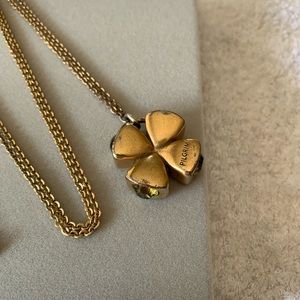Vintage Pilgrim gold four leaf clover necklace